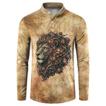 Nefertem Ancient Egyptian Button Sweatshirt Lion Head Lotus Flowers Incense Smoke Ancient