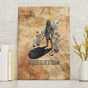 Nefertem Ancient Egyptian Canvas Wall Art Lion Head Lotus Flowers Incense Smoke Ancient