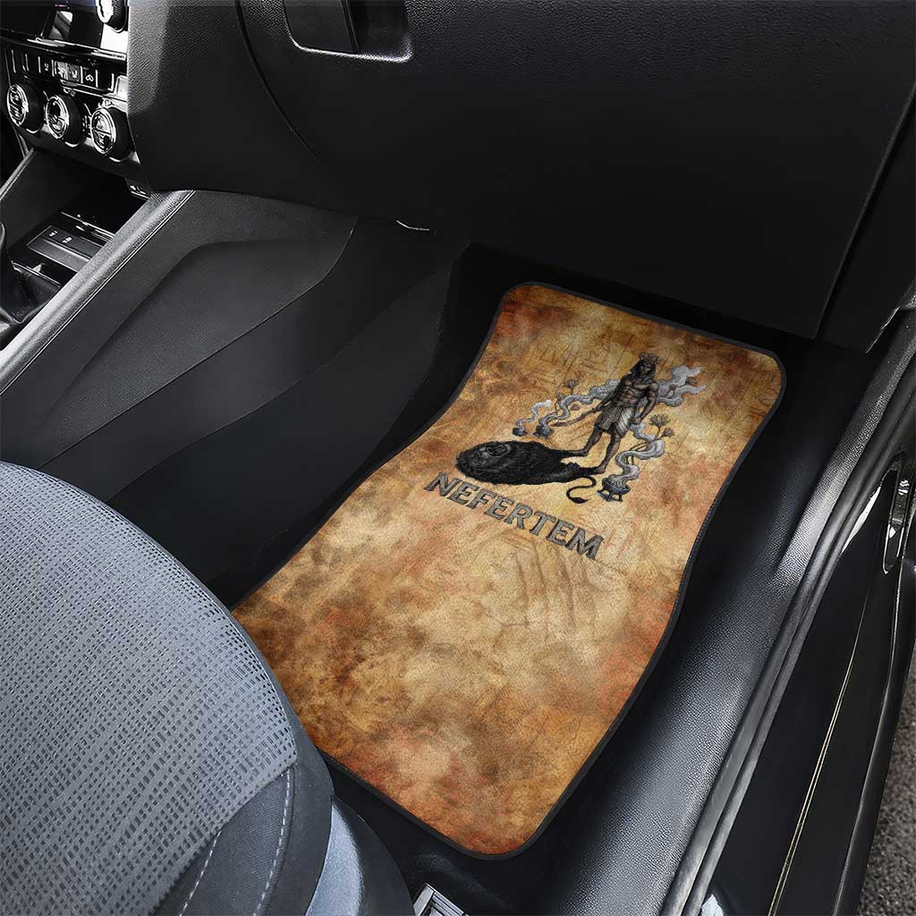 Nefertem Ancient Egyptian Car Mats Lion Head Lotus Flowers Incense Smoke Ancient