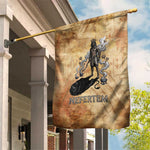 Nefertem Ancient Egyptian Garden Flag Lion Head Lotus Flowers Incense Smoke Ancient