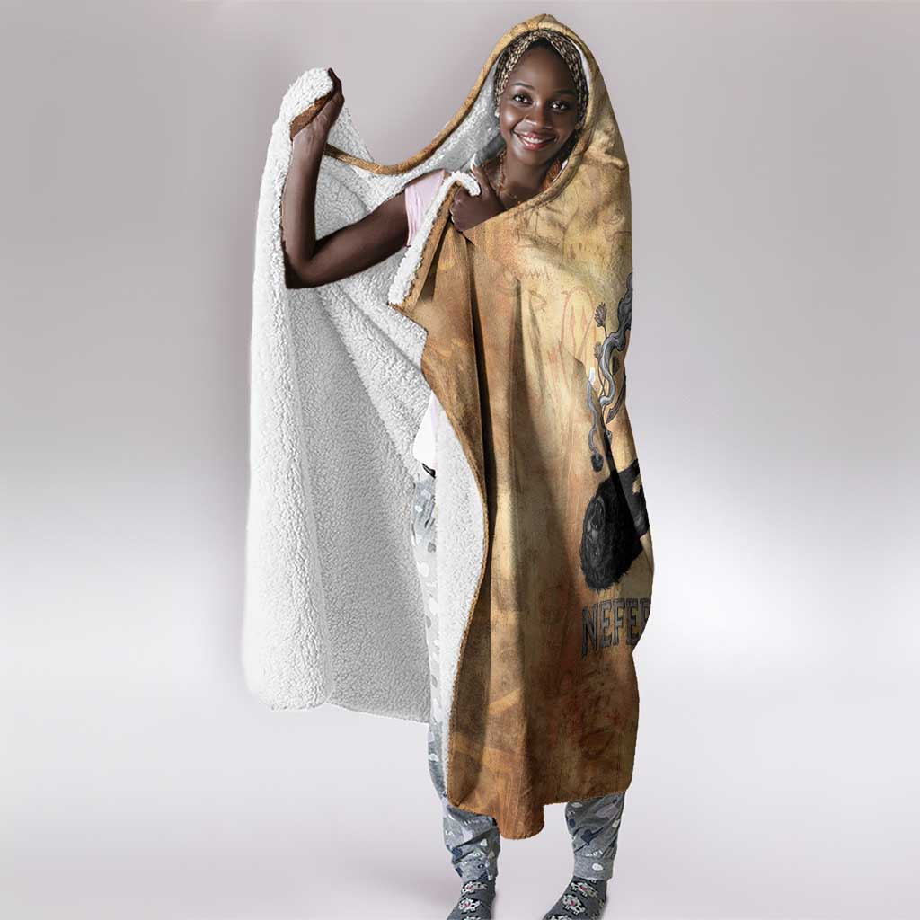 Nefertem Ancient Egyptian Hooded Blanket Lion Head Lotus Flowers Incense Smoke Ancient