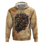 Nefertem Ancient Egyptian Hoodie Lion Head Lotus Flowers Incense Smoke Ancient