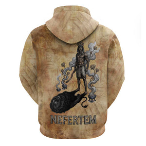 Nefertem Ancient Egyptian Hoodie Lion Head Lotus Flowers Incense Smoke Ancient