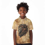 Nefertem Ancient Egyptian Kid Polo Shirt Lion Head Lotus Flowers Incense Smoke Ancient