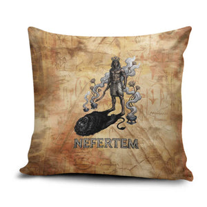 Nefertem Ancient Egyptian Pillow Cover Lion Head Lotus Flowers Incense Smoke Ancient