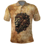 Nefertem Ancient Egyptian Polo Shirt Lion Head Lotus Flowers Incense Smoke Ancient