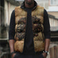 Nefertem Ancient Egyptian Sleeveless Puffer Jacket Lion Head Lotus Flowers Incense Smoke Ancient