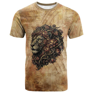 Nefertem Ancient Egyptian T shirt Lion Head Lotus Flowers Incense Smoke Ancient