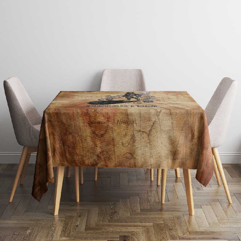Nefertem Ancient Egyptian Tablecloth Lion Head Lotus Flowers Incense Smoke Ancient