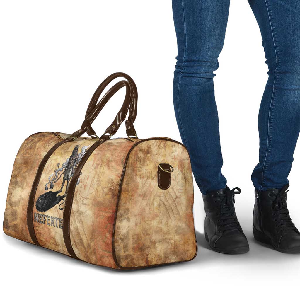 Nefertem Ancient Egyptian Travel Bag Lion Head Lotus Flowers Incense Smoke Ancient