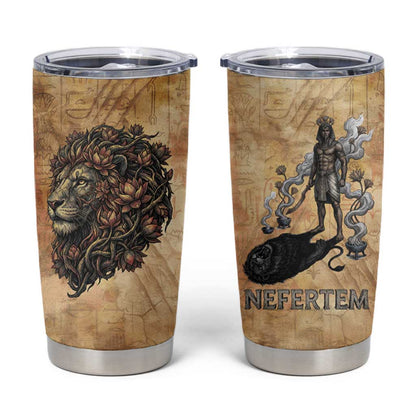Nefertem Ancient Egyptian Tumbler Cup Lion Head Lotus Flowers Incense Smoke Ancient