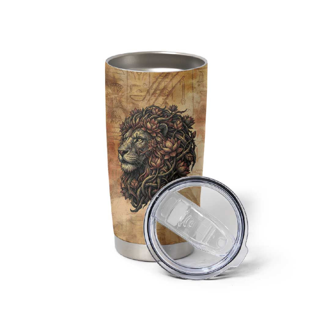 Nefertem Ancient Egyptian Tumbler Cup Lion Head Lotus Flowers Incense Smoke Ancient