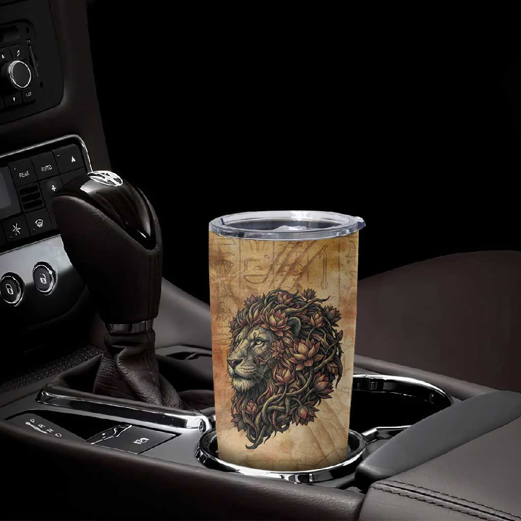 Nefertem Ancient Egyptian Tumbler Cup Lion Head Lotus Flowers Incense Smoke Ancient