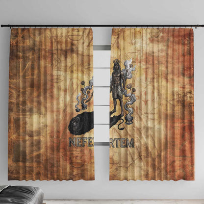 Nefertem Ancient Egyptian Window Curtain Lion Head Lotus Flowers Incense Smoke Ancient