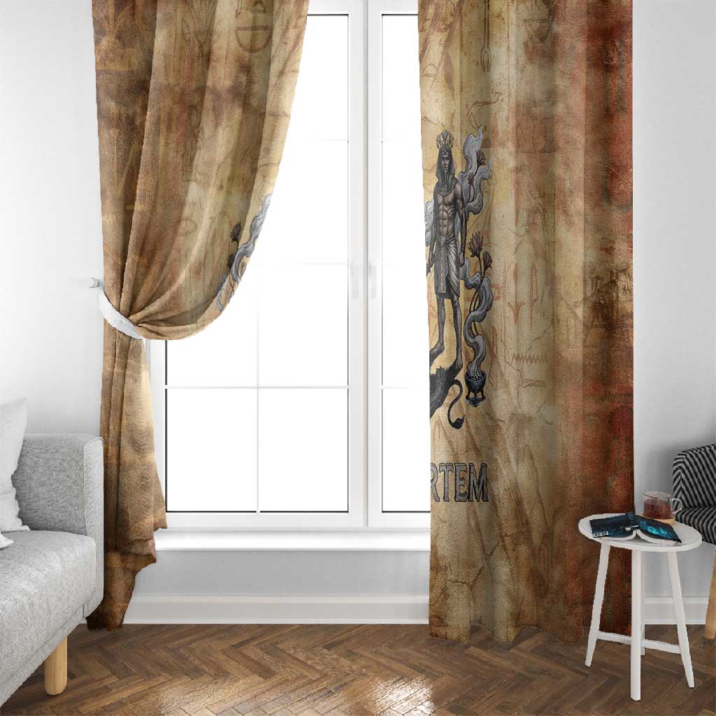 Nefertem Ancient Egyptian Window Curtain Lion Head Lotus Flowers Incense Smoke Ancient