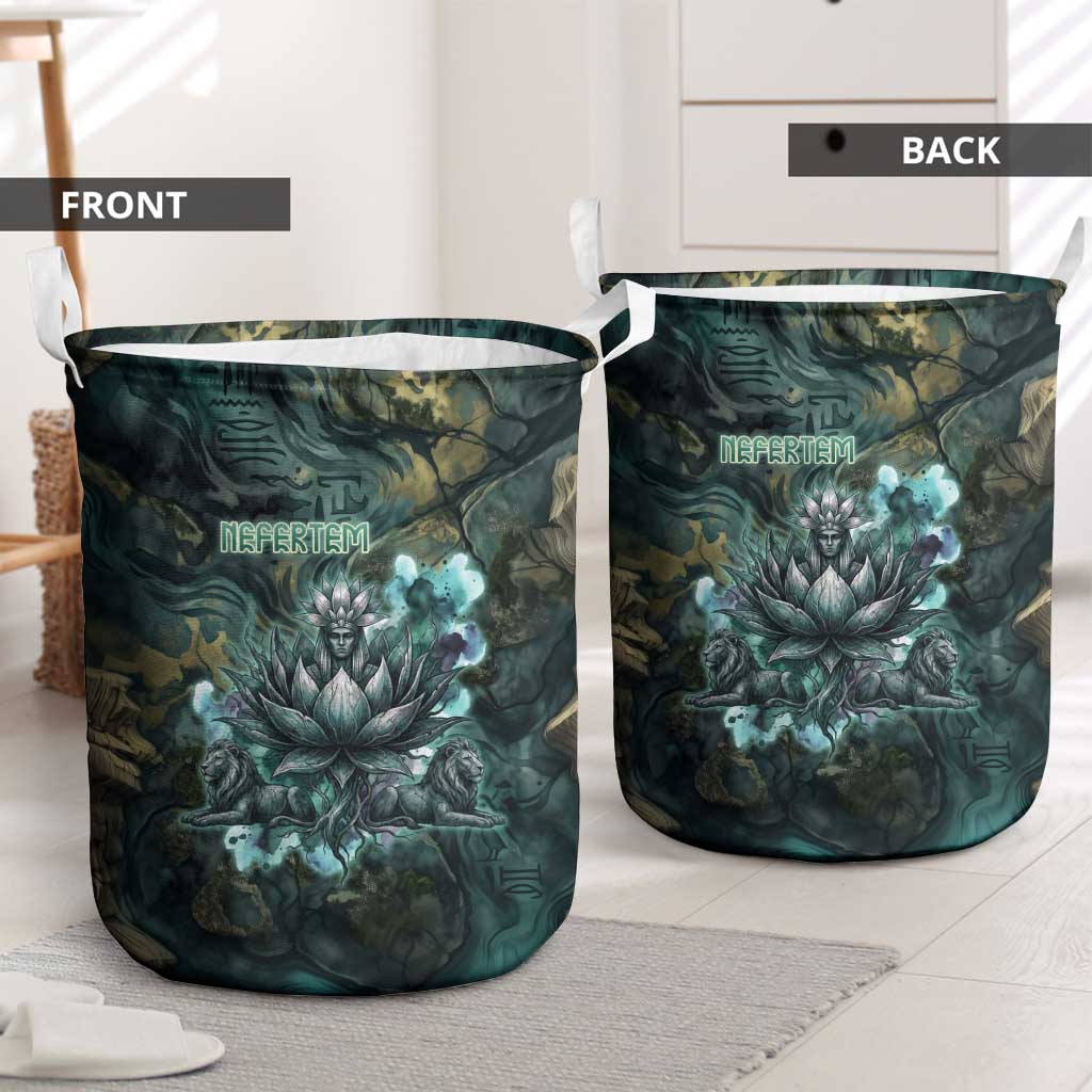 Nefertem Laundry Basket Primordial Bloom Lotus Mystical Lion Cosmic Egyptian