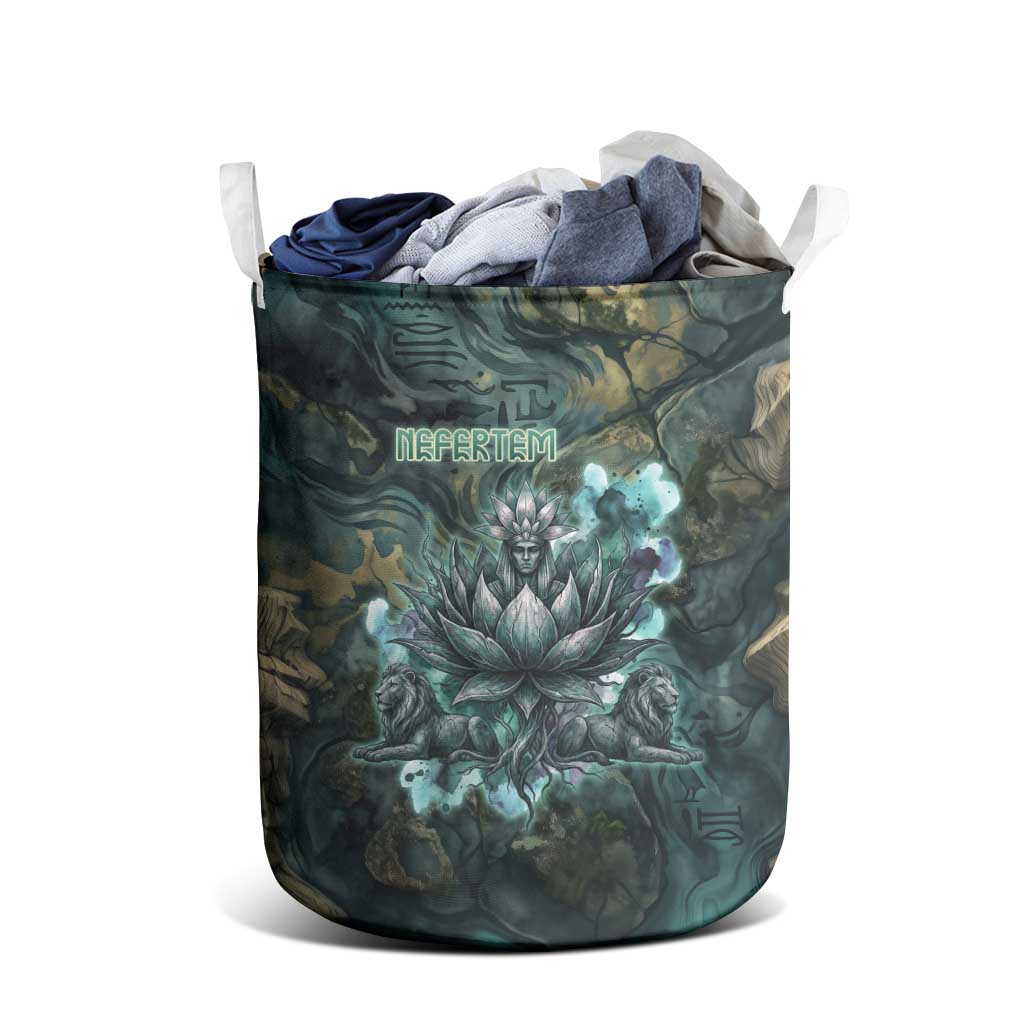Nefertem Laundry Basket Primordial Bloom Lotus Mystical Lion Cosmic Egyptian
