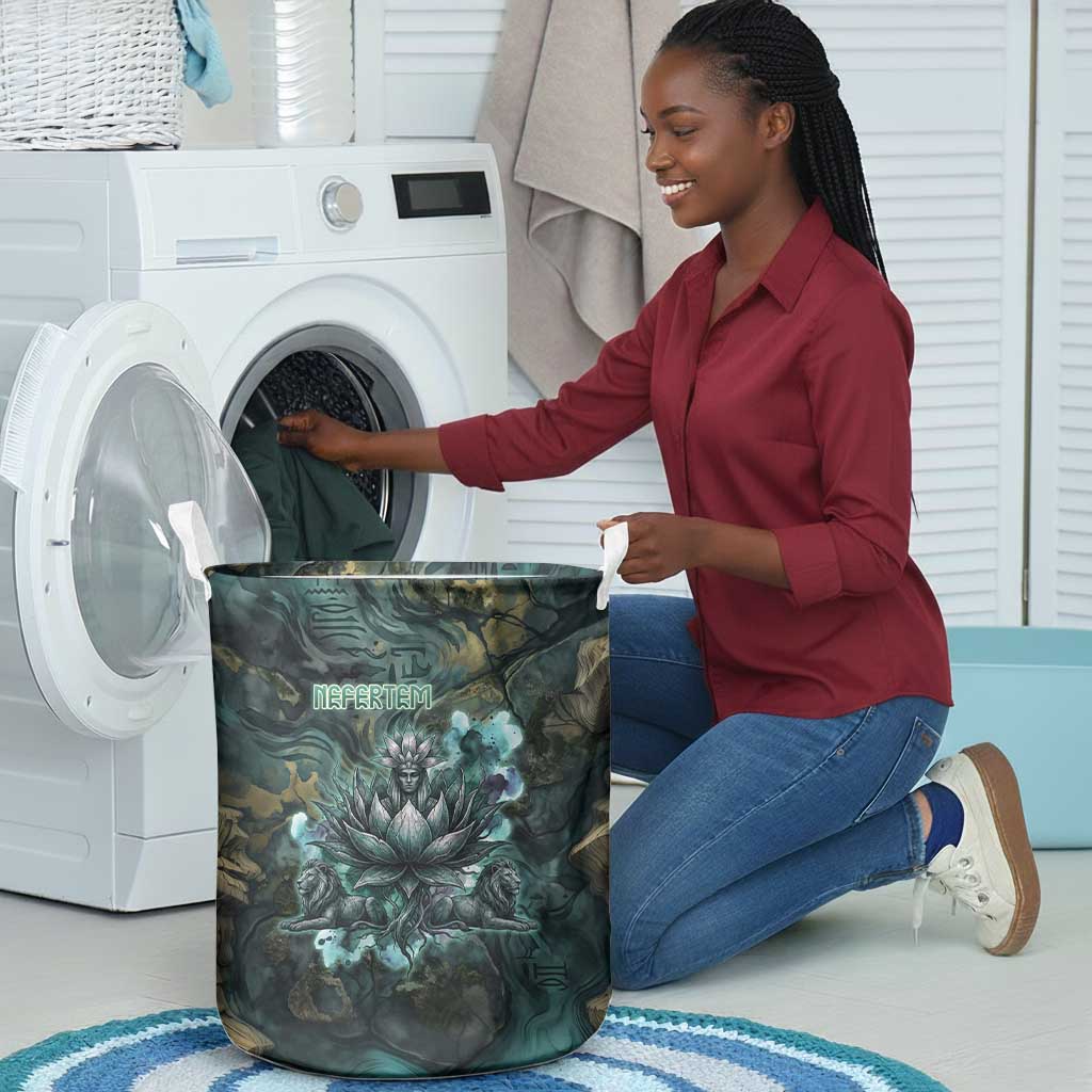 Nefertem Laundry Basket Primordial Bloom Lotus Mystical Lion Cosmic Egyptian