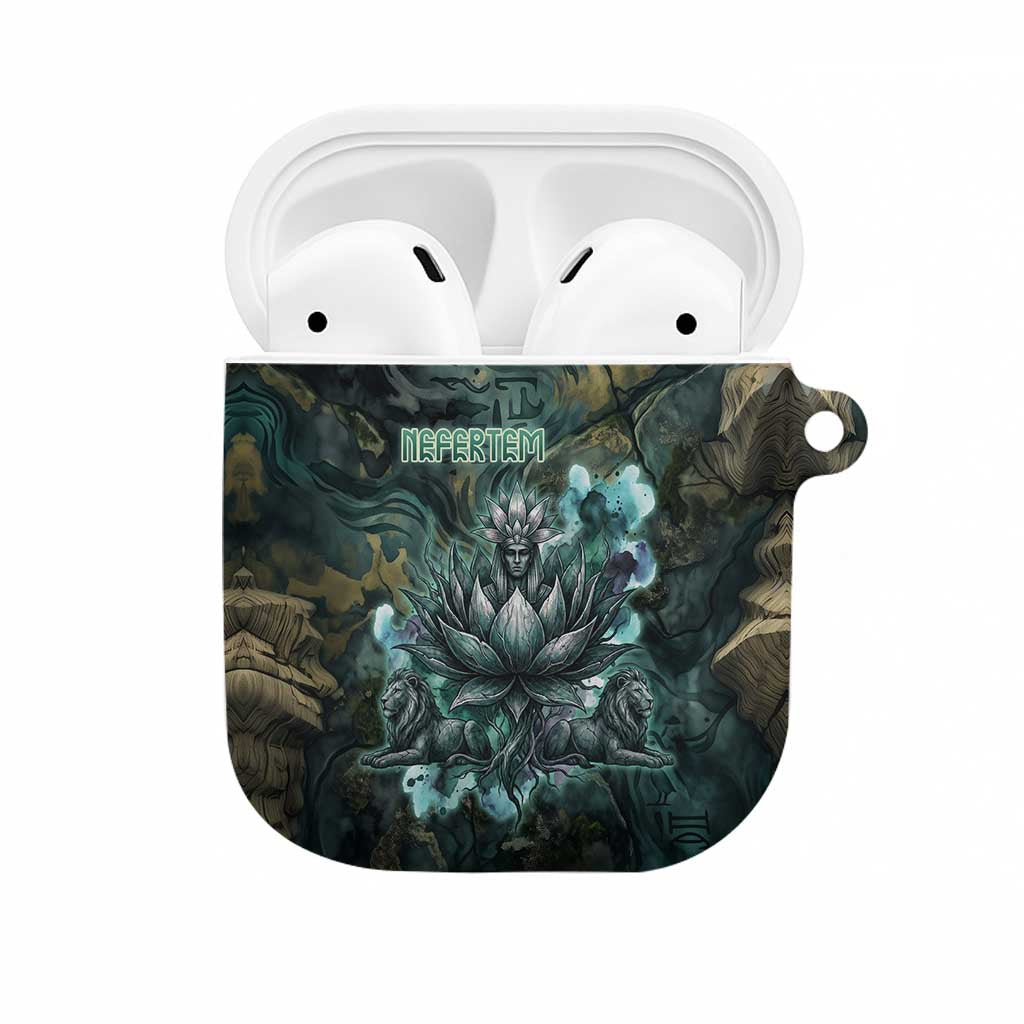 Nefertem AirPods Case Primordial Bloom Lotus Mystical Lion Cosmic Egyptian