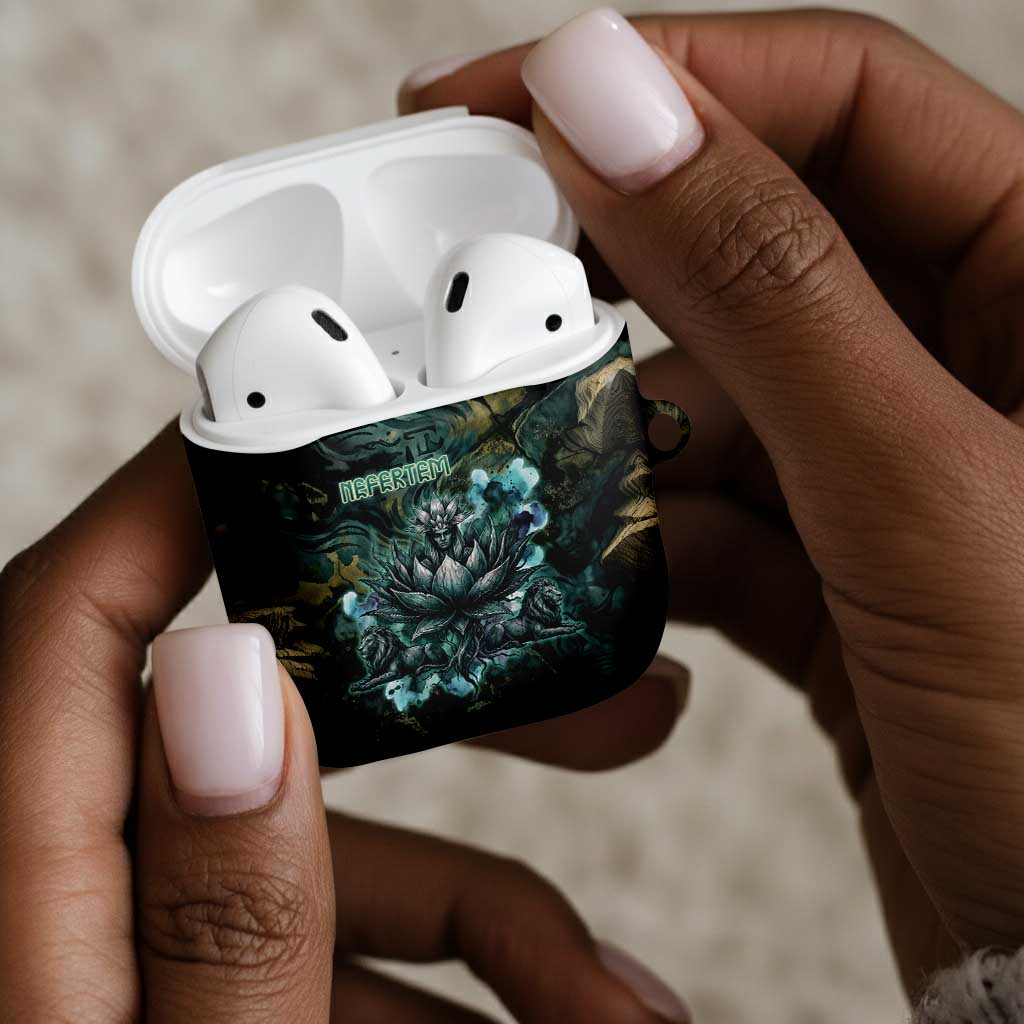 Nefertem AirPods Case Primordial Bloom Lotus Mystical Lion Cosmic Egyptian