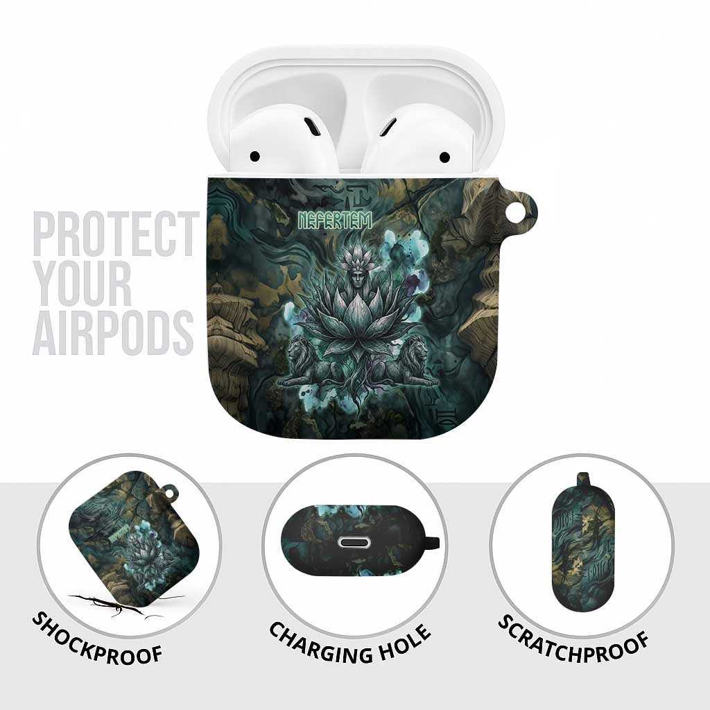 Nefertem AirPods Case Primordial Bloom Lotus Mystical Lion Cosmic Egyptian