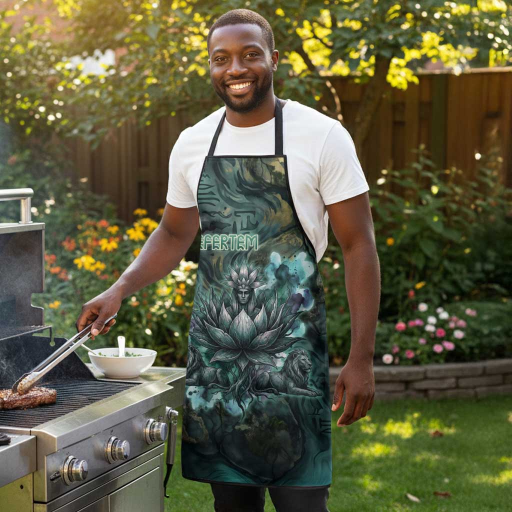 Nefertem Apron Primordial Bloom Lotus Mystical Lion Cosmic Egyptian