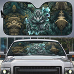 Nefertem Auto Sun Shade Primordial Bloom Lotus Mystical Lion Cosmic Egyptian