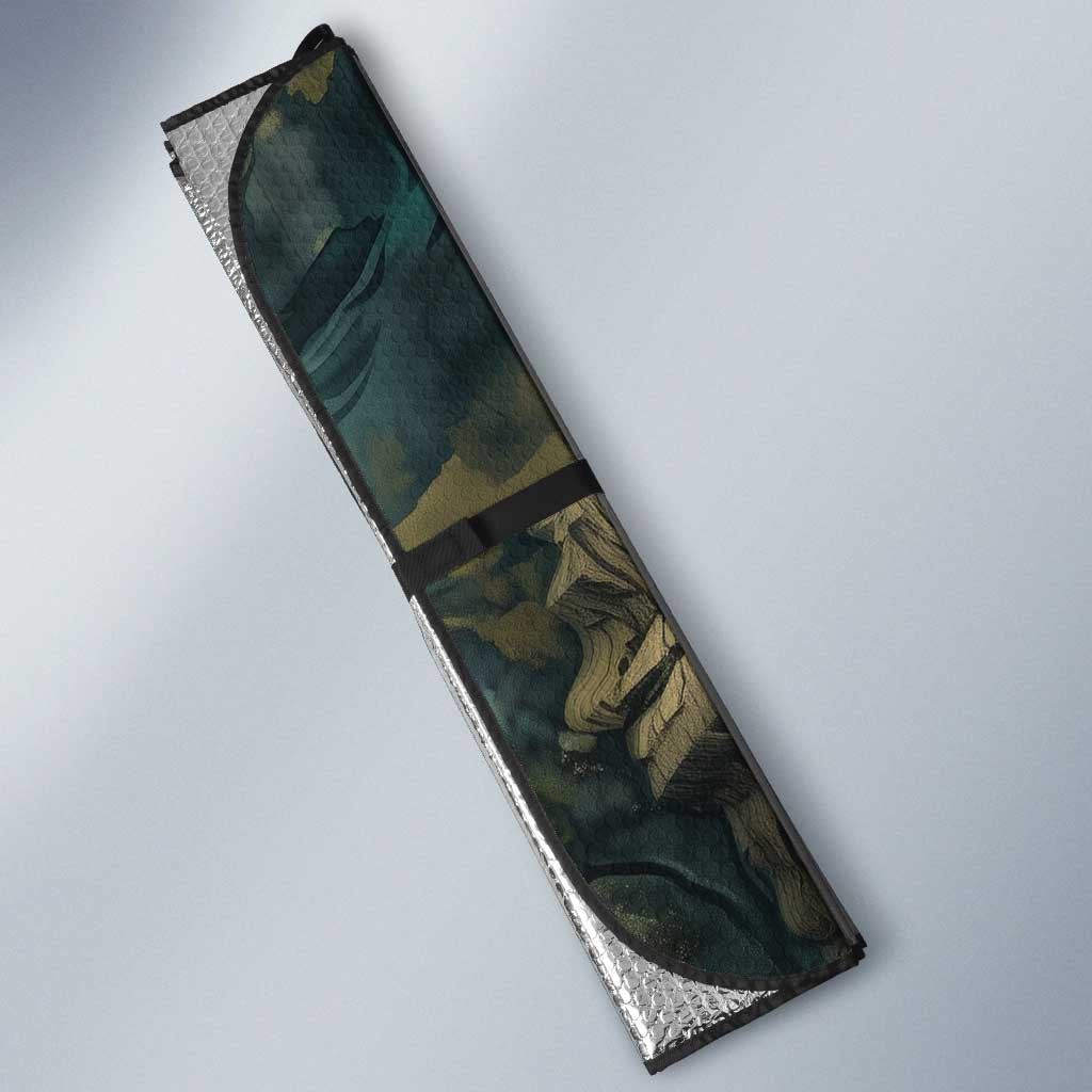Nefertem Auto Sun Shade Primordial Bloom Lotus Mystical Lion Cosmic Egyptian