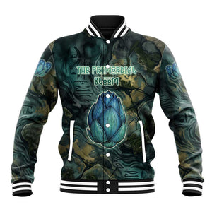 Nefertem Baseball Jacket Primordial Bloom Lotus Mystical Lion Cosmic Egyptian