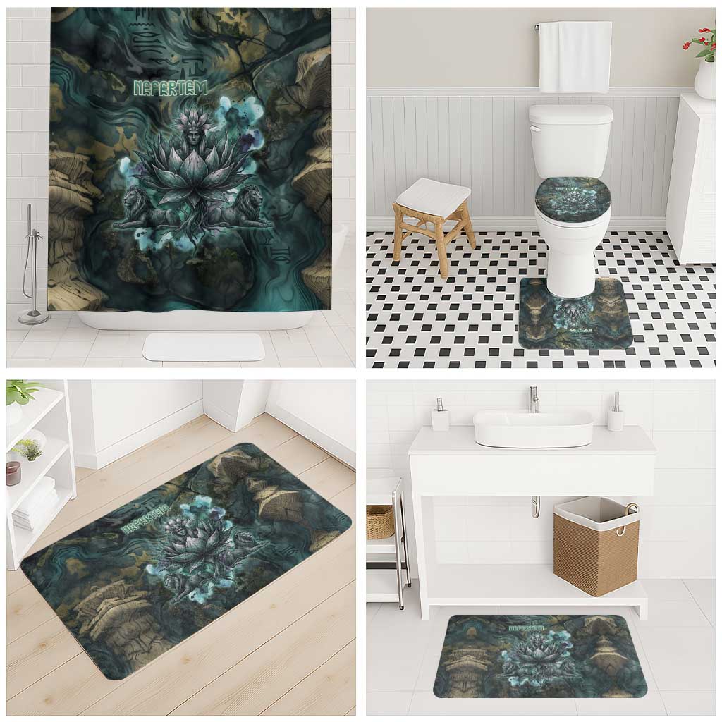 Nefertem Bathroom Set Primordial Bloom Lotus Mystical Lion Cosmic Egyptian