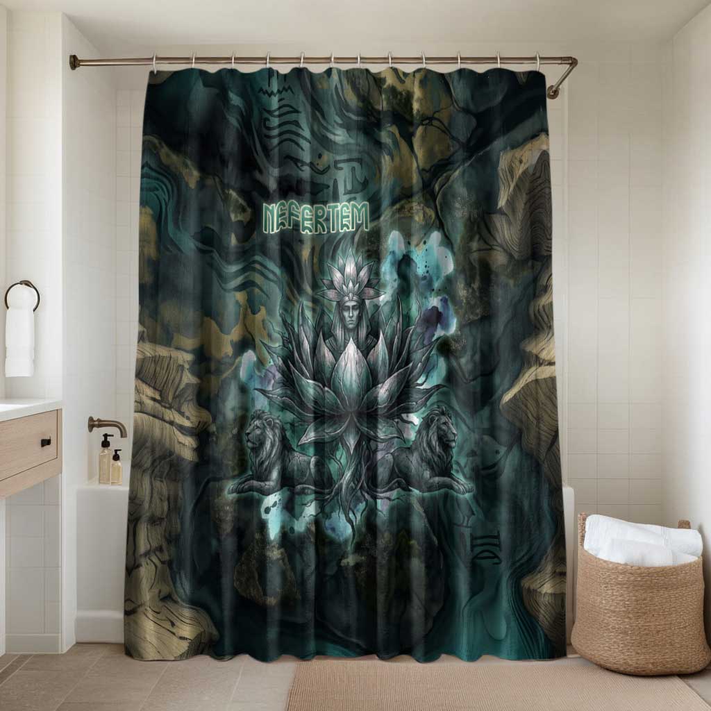 Nefertem Bathroom Set Primordial Bloom Lotus Mystical Lion Cosmic Egyptian