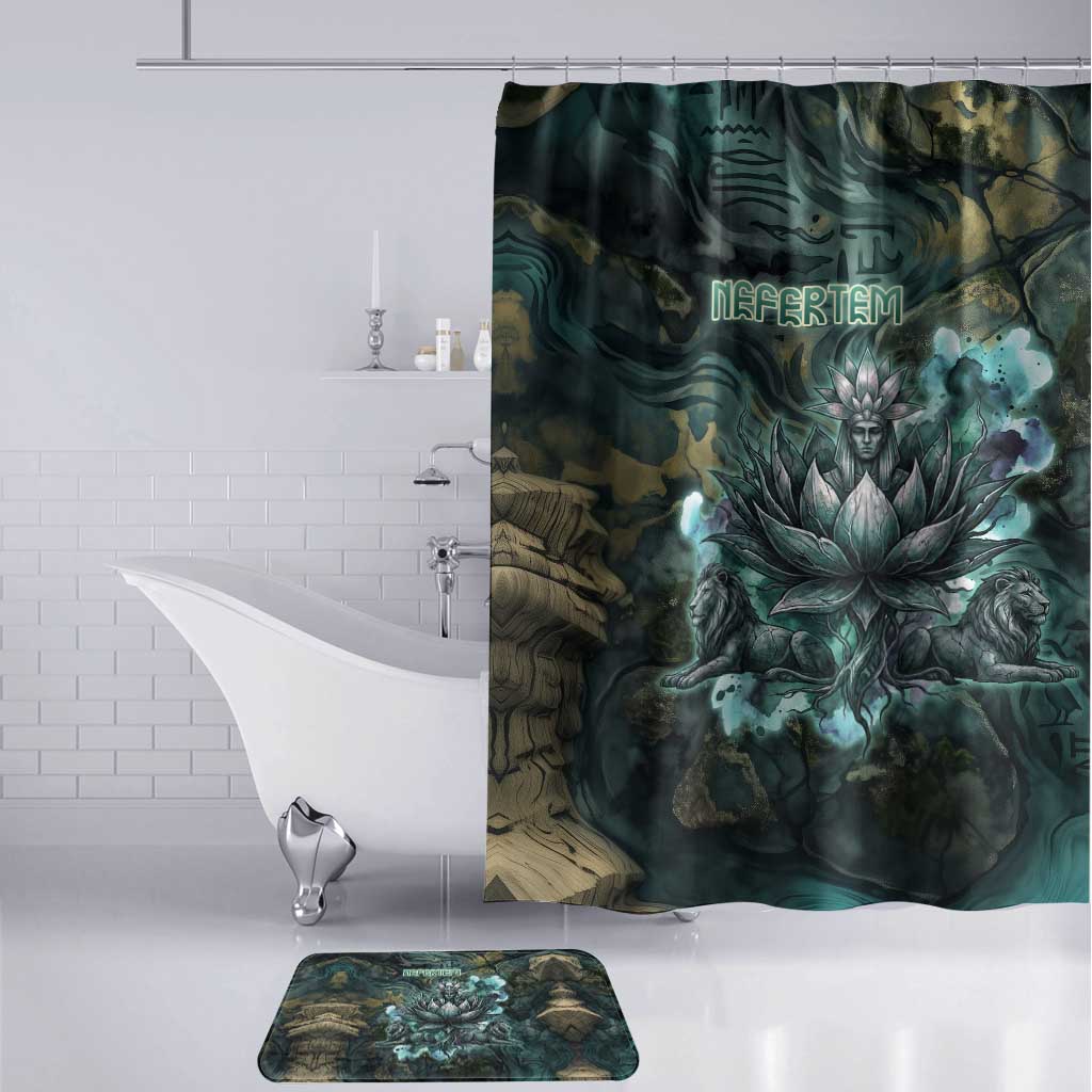 Nefertem Bathroom Set Primordial Bloom Lotus Mystical Lion Cosmic Egyptian