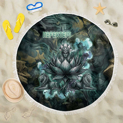 Nefertem Beach Blanket Primordial Bloom Lotus Mystical Lion Cosmic Egyptian