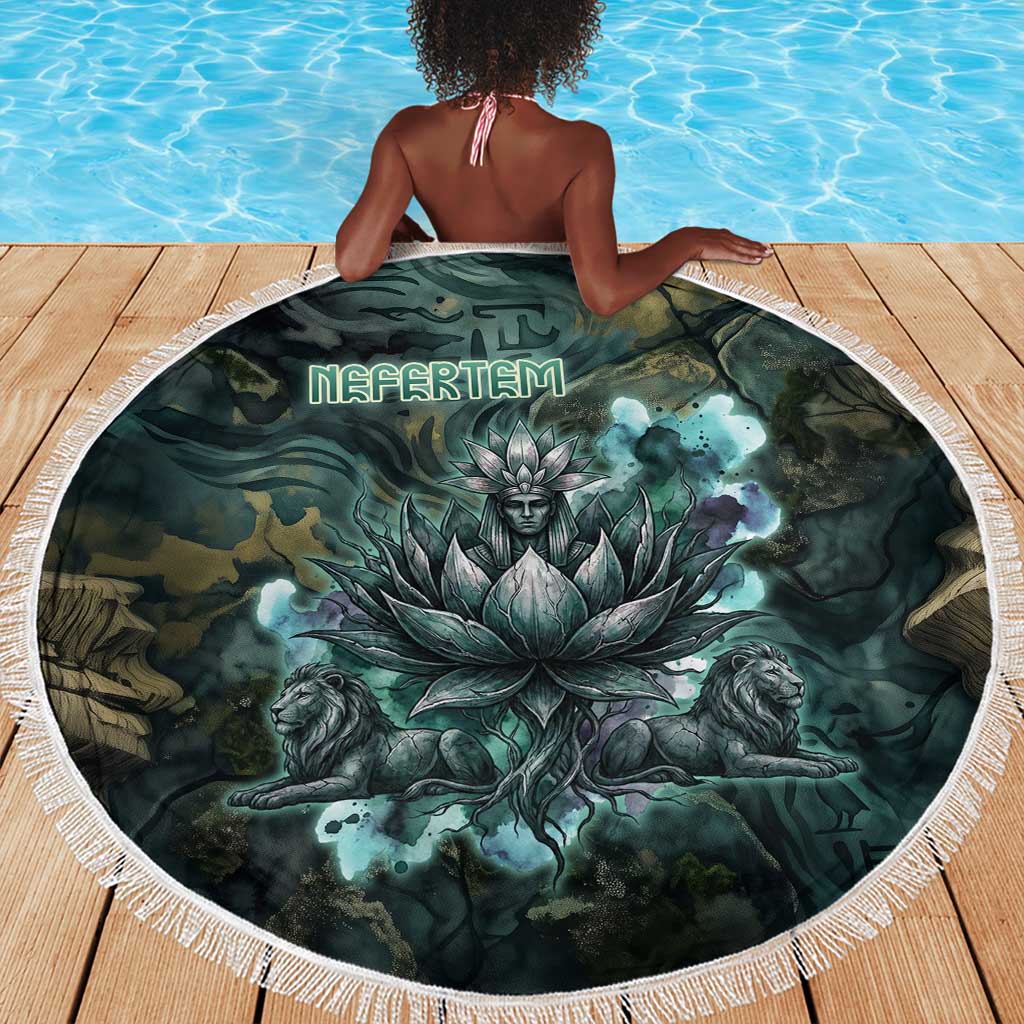 Nefertem Beach Blanket Primordial Bloom Lotus Mystical Lion Cosmic Egyptian