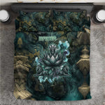 Nefertem Bedding Set Primordial Bloom Lotus Mystical Lion Cosmic Egyptian
