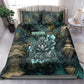 Nefertem Bedding Set Primordial Bloom Lotus Mystical Lion Cosmic Egyptian