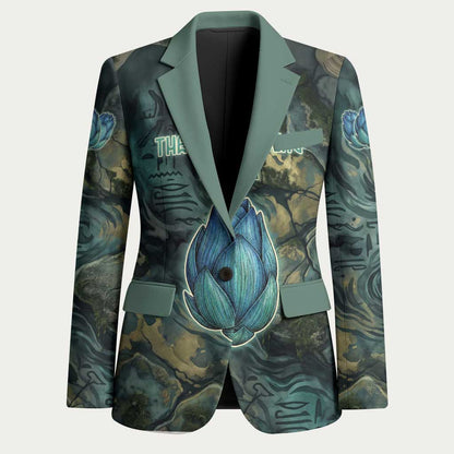 Nefertem Blazer Primordial Bloom Lotus Mystical Lion Cosmic Egyptian