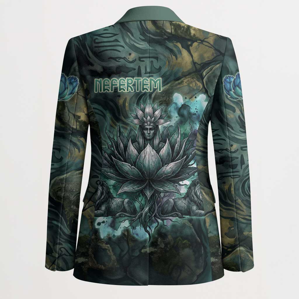 Nefertem Blazer Primordial Bloom Lotus Mystical Lion Cosmic Egyptian