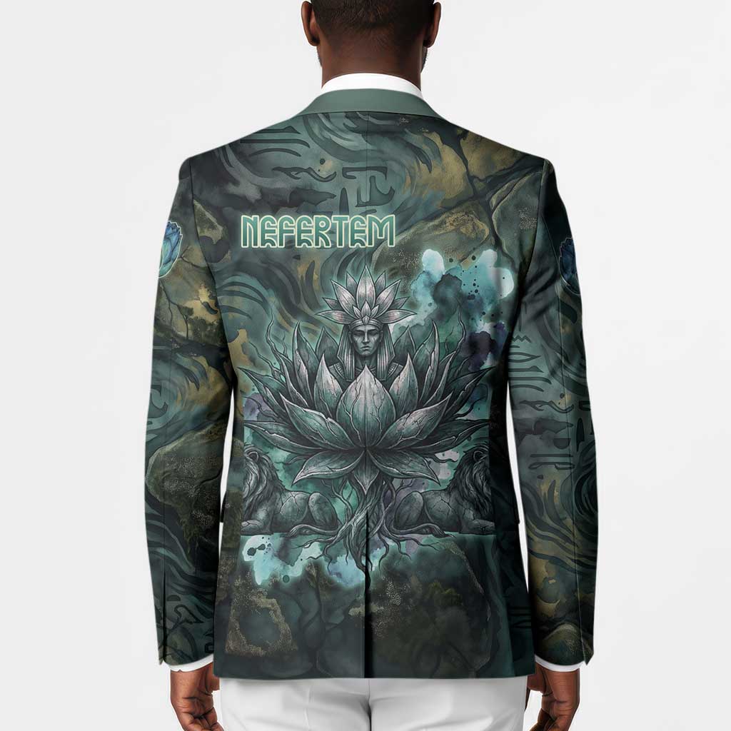 Nefertem Blazer Primordial Bloom Lotus Mystical Lion Cosmic Egyptian