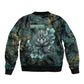 Nefertem Bomber Jacket Primordial Bloom Lotus Mystical Lion Cosmic Egyptian