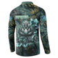 Nefertem Button Sweatshirt Primordial Bloom Lotus Mystical Lion Cosmic Egyptian