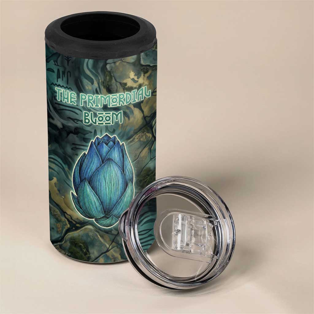 Nefertem 4 in 1 Can Cooler Tumbler Primordial Bloom Lotus Mystical Lion Cosmic Egyptian