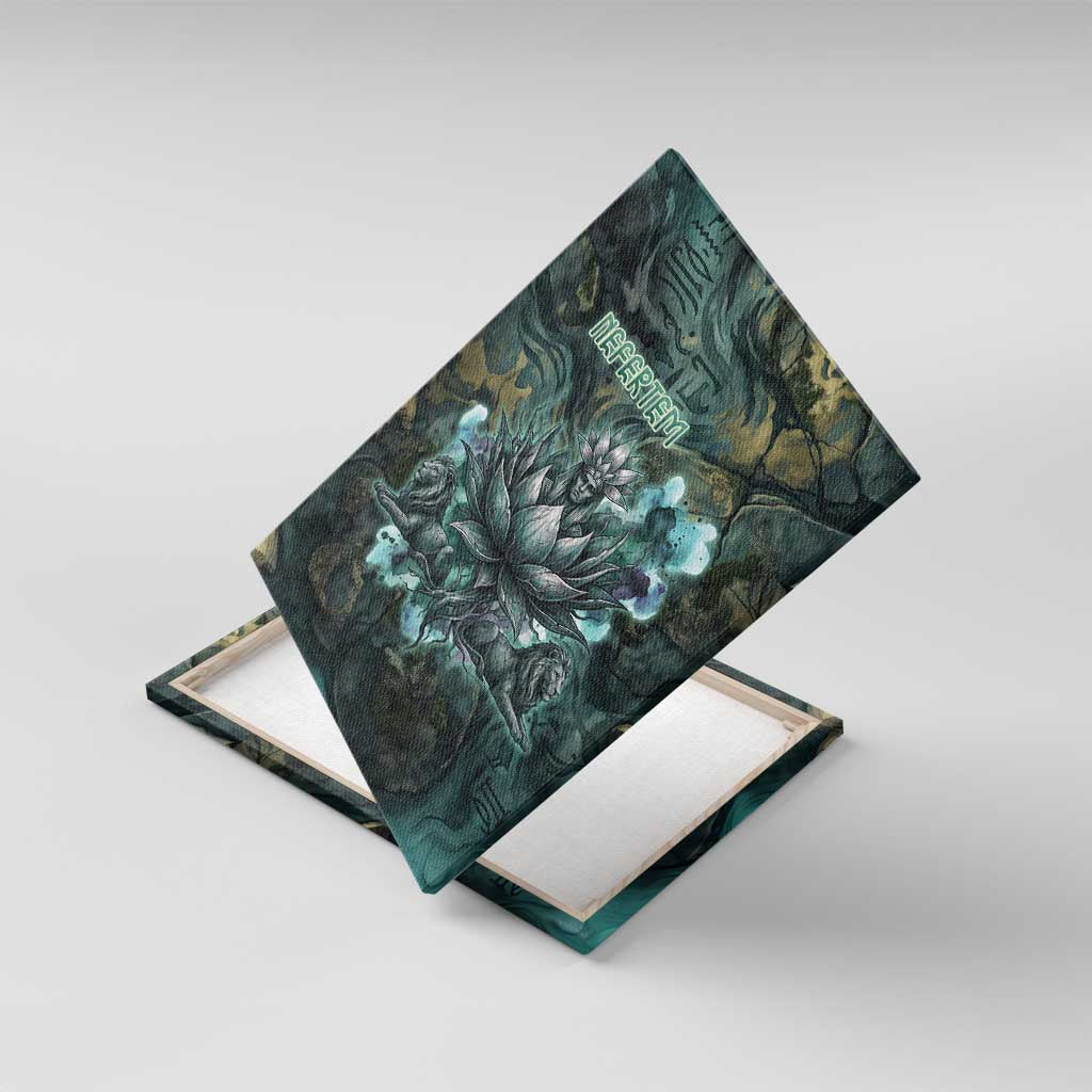 Nefertem Canvas Wall Art Primordial Bloom Lotus Mystical Lion Cosmic Egyptian