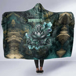 Nefertem Hooded Blanket Primordial Bloom Lotus Mystical Lion Cosmic Egyptian