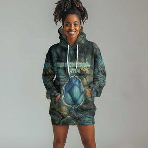Nefertem Hoodie Dress Primordial Bloom Lotus Mystical Lion Cosmic Egyptian