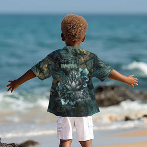 Nefertem Kid Hawaiian Shirt Primordial Bloom Lotus Mystical Lion Cosmic Egyptian