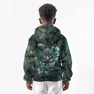 Nefertem Kid Hoodie Primordial Bloom Lotus Mystical Lion Cosmic Egyptian