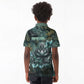 Nefertem Kid Polo Shirt Primordial Bloom Lotus Mystical Lion Cosmic Egyptian