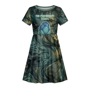 Nefertem Kid Short Sleeve Dress Primordial Bloom Lotus Mystical Lion Cosmic Egyptian