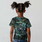 Nefertem Kid T shirt Primordial Bloom Lotus Mystical Lion Cosmic Egyptian
